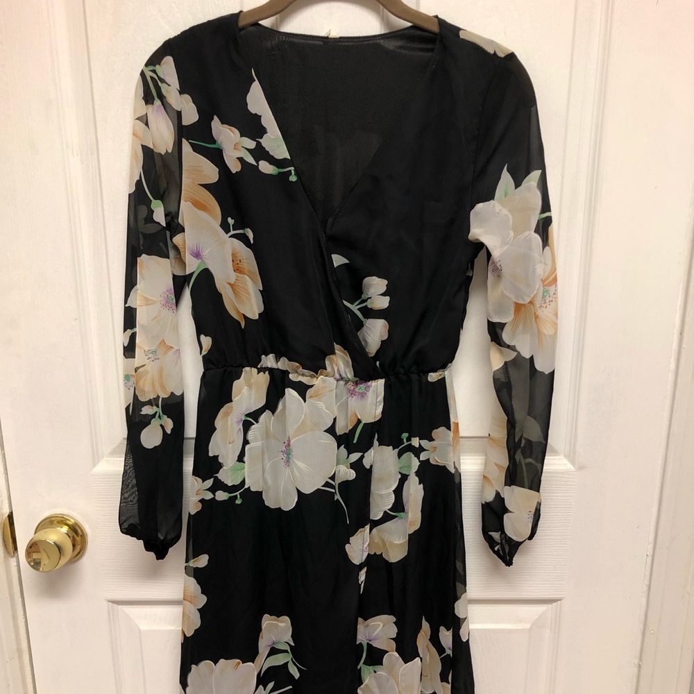Flowy Floral Slit maxi Dress